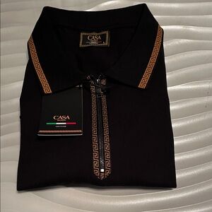 Black and Gold Men's Polo Shirt